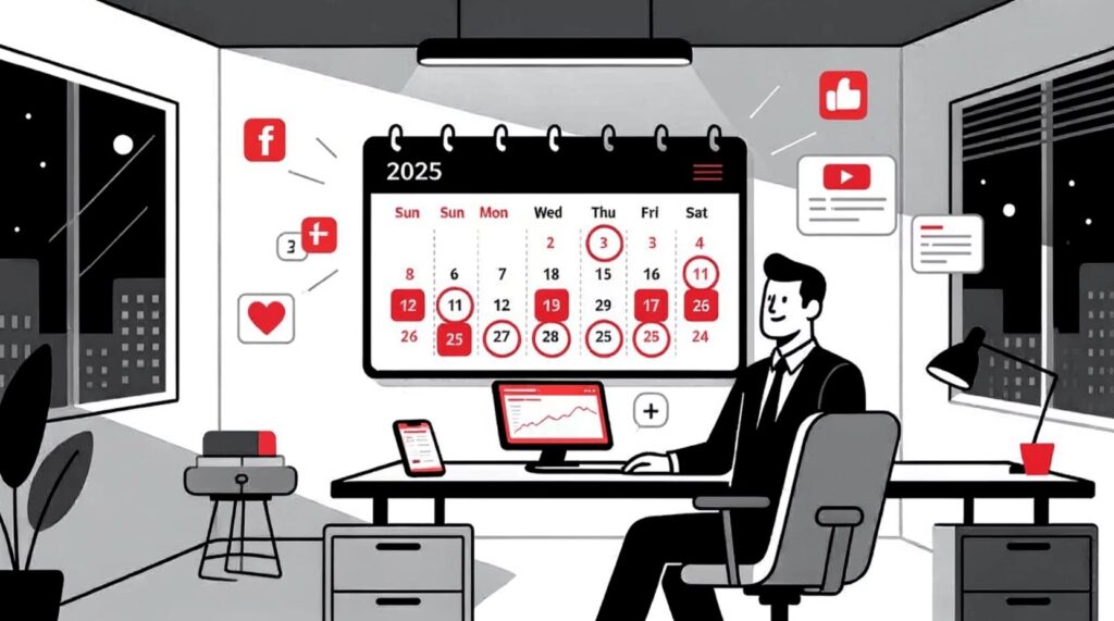 An AI-generated promotion calendar to boost event attendance.