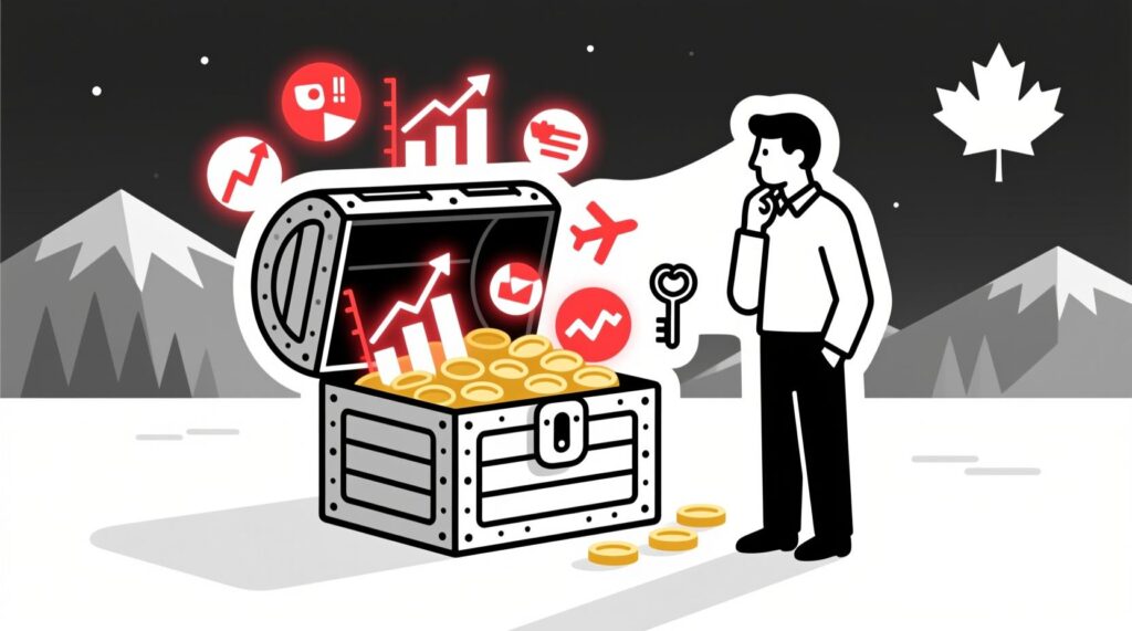 Canadian AI Guy illustration of a tourism marketer unlocking Canada’s national tourism data treasure chest