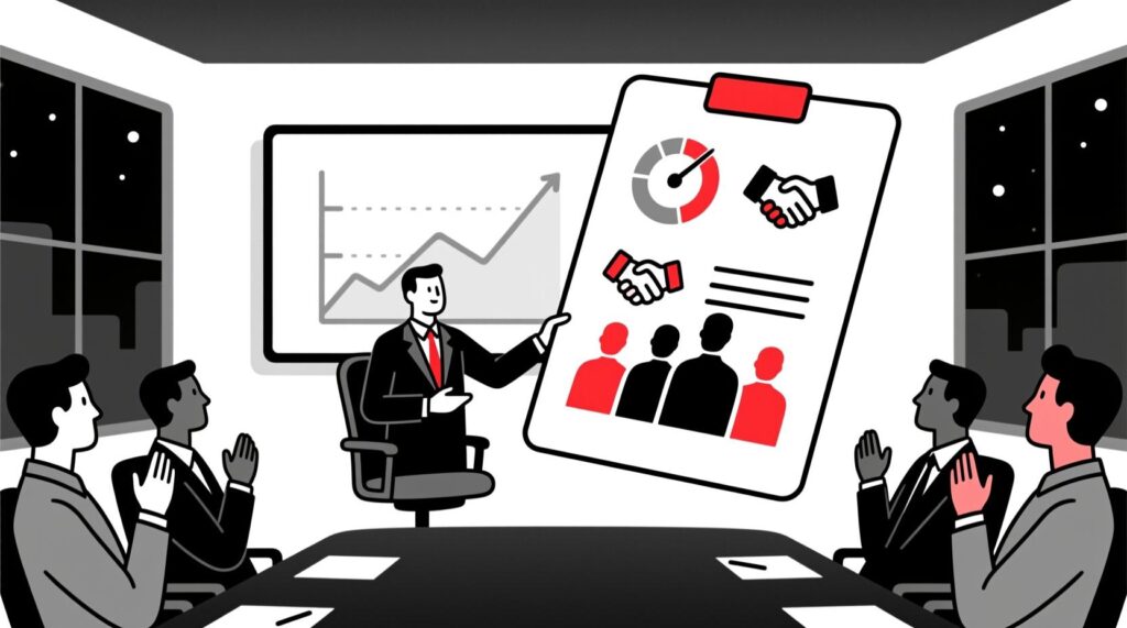Canadian AI Guy illustration of AI creating an engagement scorecard that shows return on experience at an event