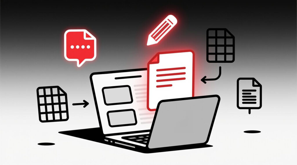 Canadian AI Guy illustration of AI and Google Docs working together to create polished, professional business quotes