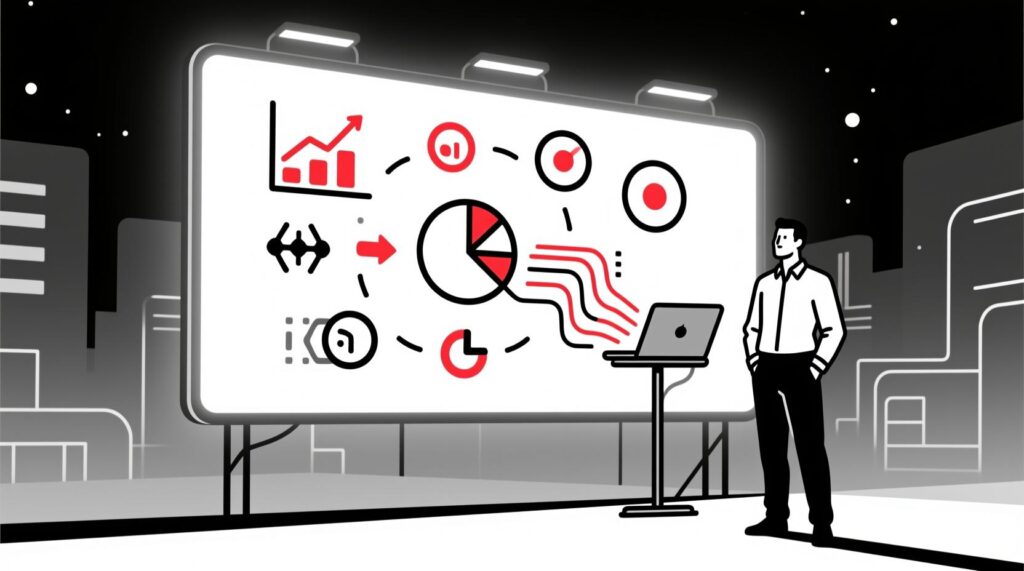 Canadian AI Guy illustration of AI transforming event data into an engaging infographic for members