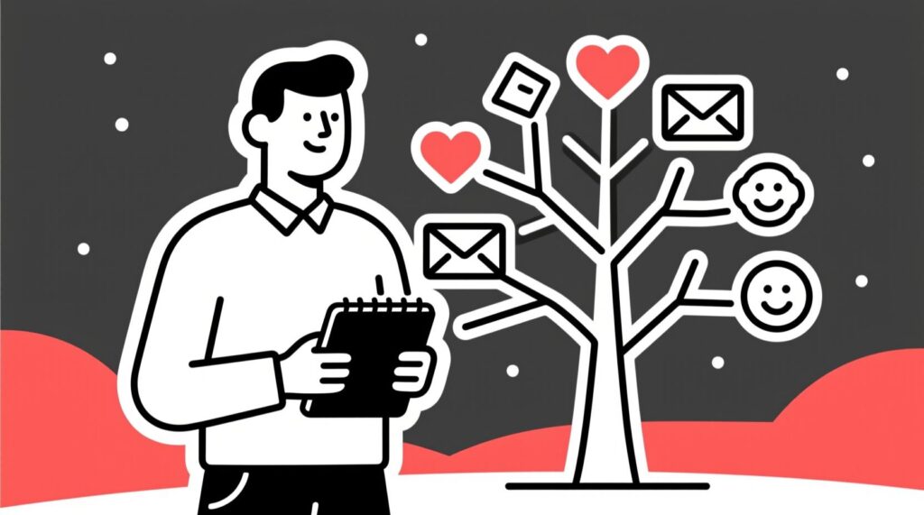 Non-profit leader standing in front of a symbolic tree of gratitude, representing loyalty and growth from strong donor relationships.